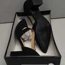 IDIFU Women's Jessy Dress Mary Jane Shoes Low Kitten Heels Closed Round Toe Office Work Wedding Pumps (7.5, Black Nubuck)