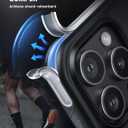 Lamicall Magnetic Phone Case for iPhone 15 Pro, for MagSafe - [18 FT Mil-Grade Drop Protection] Phone Case with Air Bumpers and Raised Edges, Shockproof Case for iPhone 15 Pro, Black