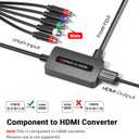 Male Component to HDMI Converter, 1080P YPbPr to HDMI Converter for Connecting Devices with Female Component Output to HDTVs, Compatible with DVD STB
