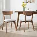 Christopher Knight Home Upholstered Wood Dining Chair,Stylish Designed Dining Room Chair, Accent Armchairs for Living Room (Set of 2),Light Beige