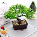 Der Rose 8 Inch Fake Plants Artificial Bonsai Tree Ficus for Home Office Desk Table Shelf Japanese Zen Decor Indoor