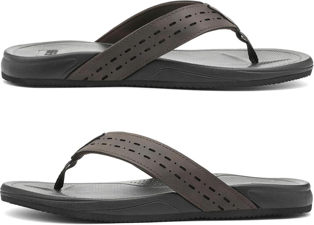 UBFEN Mens Rubber Flip Flops for Beach and Water