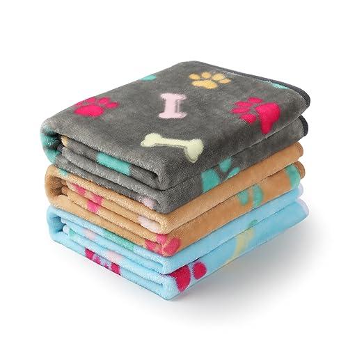 Luciphia 1 Pack 3 Blankets Fluffy Premium Fleece Pet Blanket Flannel Paw Printed Throw for Dog Cat(Small 23x16'', Grey/Brown/Blue) Luciphia 1 Pack 3 Blankets Fluffy Premium Fleece Pet Blanket Flannel Paw Printed Throw for Dog Cat(Small 23x16'', Grey/Brown/Blue)