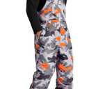 FREE SOLDIER Mens Snow Bibs Ski Pants Softshell Waterproof Insulated Warm Snow Pants Windproof Ski Bib Overalls (Large/30" Inseam, Camo)