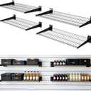 NeatiEase Heavy Duty Metal Slatwall Shelves 24"x16.5", 4PCS, Black