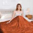 Electric Heated Blanket 62"x84" Twin Size, Dual-Sided Flannel & Sherpa, 6 Heat Settings & 1-10H Auto Off, Soft Warm for Home Office Bed Couch, Machine Washable, ETL Certified, Caramel