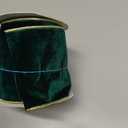 Green Wired Ribbon 4 Inch x 10 Yards Dark Green Velvet Ribbon with Gold Backside, Green and Gold Christmas Ribbon for Tree Decorations, Large Bow Ties, Garlands and Wreaths, Crafts