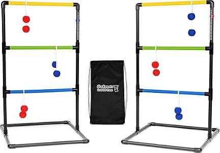 GoSports Ladder Toss Game Set - Includes 6 Soft Rubber Bolo Balls and Travel Carrying Case - Classic