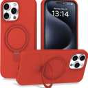 Case for iPhone 13 Pro Max Case with Magnetic Invisible Stand - MagSafe Compatible, Military Drop Tested, Shockproof Silicone Cover for Women and Men (6.7", 2021) - iPhone 13 Pro Max, Red