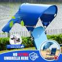 Universal Wind-Resistant Chair Umbrella Canopy, Foldable Portable UPF 50+ Sun Shade Attachment with Adjustable Clamp, Fits Most Beach, Camping, Lawn, Sports, Tanning, Zero Gravity Chairs & Wheelchairs