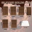 6 Pcs of Chocolate Molds, Dubai Chocolate Mold, with 2 Scrapers, Cold-Resistant and Heat-Resistant, Easy to Demold and Non-Stick, Suitable for Candy and Chocolate Making