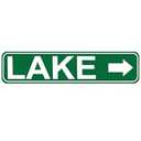 Lake with Arrow Sign, Metal Tin Decorative Signs for Home Kitchen Bedroom Farm House Garage Gardening Wall Decor 16 x 4 Inches