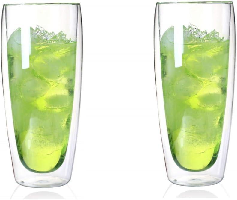 Asng Glass Coffee Mugs, Double Wall Insulated Thermal Cups Drinking Glasses For Tea/Coffee/Latte/Cappucino/Cafe/Milk (650ML/22oz- 2 PACK)