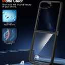 Compatible for Samsung Galaxy Z Flip 7 5G Case, Crystal Clear Slim Cover with Hinge, Hard PC Back and Soft TPU Bumper, Full Body Shockproof Protective Phone Case, Anti-Scratch Transparent Design