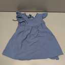 LYXIOF Toddler Baby Girl Cotton Linen Dress Ruffle Sleeve Halter Sleeveless Kids Casual Beach Dresses Blue 80CM