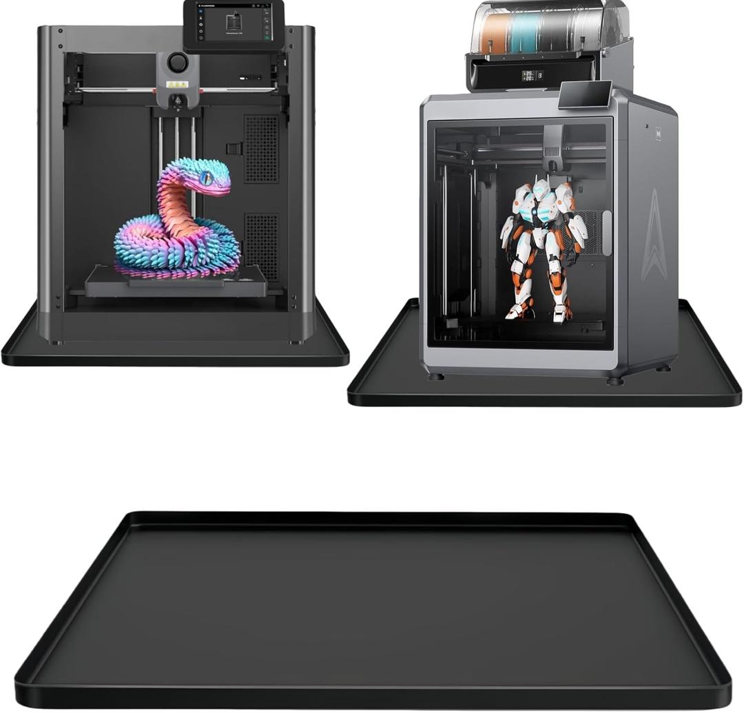 19.7x15.7 Silicone Base Mat Compatible with Flashforge, Comgrow, Elegoo, Bambulab and Most of 3D Printers, 3D Printer Vibration Anti-Slip Mat 3D Printer Accessories (19.7x15.7) (Black)