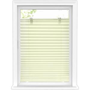 LazBlinds Tool-Free Cordless Pleated Shades with Suction Cups Light Filtering Top Down Bottom Up Pleated Blinds for Window Size 43" W x 64" H, Cream