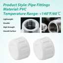 2 x 12pcs 1/2 Inch PVC Pipe Fitting End Female Thread Cap Plug Adapters, PVC Cap for Plumbing DIY Projects Pipe Repair & Irrigation Systems, BSPT Connection (White)