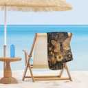 fZSZSD Dark Moody Floral Bumblebee Beach Towels Oversized 30x60 Inch, Dark Cottagecore Botanical Insect Honey Bee Lightweight Towel Blanket Gifts for Bathroom Pool Travel Swimming Gym Yoga Sport Women (Black-4)