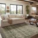 Loloi Magnolia Home by Joanna Gaines Sinclair Collection SIN-03 Turquoise/Multi 8'-6" x 11'-6", .25" Pile Height, Machine Washable, Area Rug
