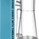 Bedside Night Water Carafe Set with Tumbler Glass, Clear Nightstand Carafe with Silicone Coaster for Bedroom and Guest Room, Glass Mouthwash Decanter for Bathroom (22 OZ)