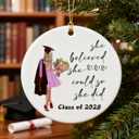 She Believed she Could so she did - Grad Ornament, School Graduation Ornament, Class of 2025, High School Graduation Keepsake, Grad Gift for her (C15)