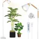 HMVPL Grow Lights for Indoor Plants Full Spectrum, Plant Lights for Indoor Growing with 20W COB Grow Light Blub, 4/8/12H Timer, Standing Tall Grow Lamp for Middle Large Plants(75'', Height Adjustable) (White)