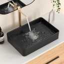 KES Matte Black 20 Inch Bathroom Vessel Sink Above Counter Rectangular Countertop Sink for Cabinet Lavatory Vanity, Ceramic, BVS123S50-BK, 19.88" X 13.4" X 4.1"