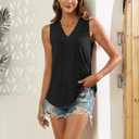 EyMuse Women V Neck Tank Tops Summer Sleeveless Tunic Casual Basic Shirts True Classic Tees Cute Trendy Clothes