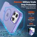 SUPFINE Magnetic for iPhone 16 Pro Case (Compatible with MagSafe) (Military Grade Drop Protection) Slim Translucent Matte Shockproof with Anti-Fingerprint Phone Case, Purple