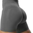 Aoxjox Workout Seamless Biker Shorts for Women Tummy Control High Waisted Athletic Yoga Contour Sculpt Running Yoga Short 6" (Gray, XS)