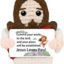 Jesus Plush Christian Desk Decor Christian Gifts For Women Mini Jesuss Figures spiritual Gifts For women Men Faith Religious Baptism Catholic Gift For Her Jesus Loves You Emotional Support Nuggets