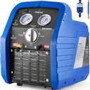 Wisscool 3/4 HP Refrigerant Recovery Machine, 60Hz Portable Freon Recycling Unit HVAC Oil-Less Self-Cleaning Recovery Machines for Vapor Liquid Refrigerant Household Car Air Conditioning
