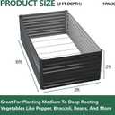 Vengarus 6x3x2FT Galvanized Raised Garden Bed Kit, Deep Root Planter Box Outdoor Large Planter Raised Beds for Planting Flowers,Vegetables and Herbs-Black