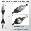 NEW Front Right CV Axle Shaft Assembly fits for Chevrolet Impala & Venture 1997-2011 (NOT fit 06-09 Impala 5.3L SS model), for Buick Allure, Century, Regal 1997-2009, for Pontiac Grand Prix 97-08