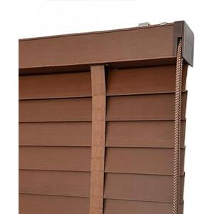 Solid Wood Window Shades 13" 15" 20" 25" 27" 30" 33" 35" 37" 45" 49" 55" 57" 60" 66" 70" 76" Cordless Light Filtering Mini Blind Custom Venetian Blinds 100% Privacy for Bedroom Office(Brown)