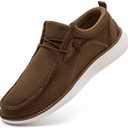 WOHHHW Men's Loafers Slip On Walking Shoes Mens Boat Casual Work Sneakers for Men Loafer Running Tennis Lightweight Comfortable Shoes Dark Brown Size 9.5