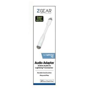 ZGear - 3.5mm Audio Adapter Fast Connector Tip - White