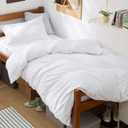 Bedsure Duvet Cover Twin/Twin XL Size - 2 Pieces Prewashed Cotton-Like Extra Soft Bedding Set, Includes 1 Twin Duvet Cover 68x90 Inches with Zipper Closure & 1 Pillow Sham, White, No Comforter