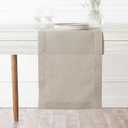 D'Moksha Homes Linen Natural Table Runner 54 Inches - Classic Hemstitch, 100% Pure Linen Coffee Table Runner 14 x 54 Inch Ideal for Dresser Tables - Summer, Fall and Halloween