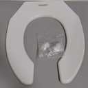 WSSROGY Commercial Round Plastics White Toilet Seat Front Open, Heavy-Duty up to 550lbs,Grip-Tight Bumpers, Quick-Attach Hardware for Easy Clean