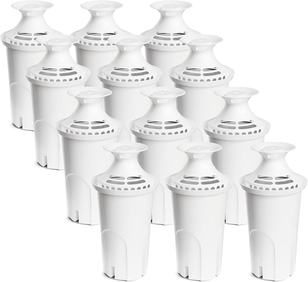 Water Filter Replacement Compatible with Brita Water Pitchers and Dispensers, by DESENRUIS for Classic 35557, OB03, Mavea 107007, Reduce Chlorine and Bad Taste, BPA free, Pack of 12