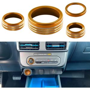 Volume Knob Cover for Ford Maverick Accessories 2025 Headligh Knob Ring Gear Shift Switch Trim Center Console Engine Start Stop Button Cap Radio Control Decor (3pcs, Orange)