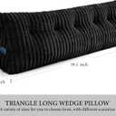 Queen Headboard Pillow, Triangular Wedge Pillow, Reading Pillows, Black