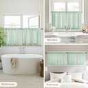 HOMEIDEAS Non-See-Through Sage Green Privacy Sheer Curtains, 30 X 24 Inches Long 2 Panels Sheer Curtains Light Filtering Window Drapes for Bedroom Living Room