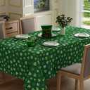 XCHI Green Shamrocks St. Patrick's Day Tablecloth Rectangle Table Cloth Washable Table Covers for Indoor Dining Home Party Decorations 60x84 Inch