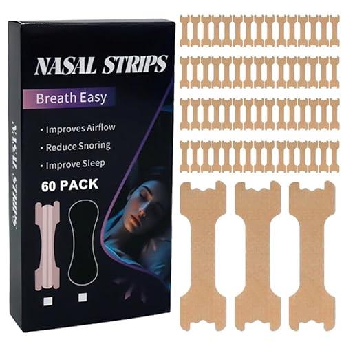 QUANROL Nasal Strips for Snoring, 60pcs Nose Strips for Breathing, Extra Strength Nasal Strips for Sleeping, Black