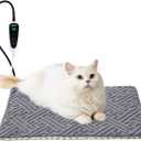 ZOMISIA Cat Heating Pad - 11 Adjustable Temperature and 25 Timer Options, Heated Cat Bed Indoor with Chew-Resistant Cord for Small Dogs, 18x18 Inch