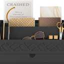 Wisuce Bamboo Mail Organizer Countertop Desktop with Drawer - Desk Organizer with File Organizer for Office Supplies All-in-One Desk File Organizer with Pencil Holder for Paper Letter Envelope Bill