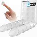 Strongest Wall Door Handle Stopper Set. 12 Pieces of Clear Rubber Door Knob, Round Wall Shield Cushion. Quiet Wall Protector for Door Handle. Guard Door Bumper Wall Protector Silencer - Self Adhesive